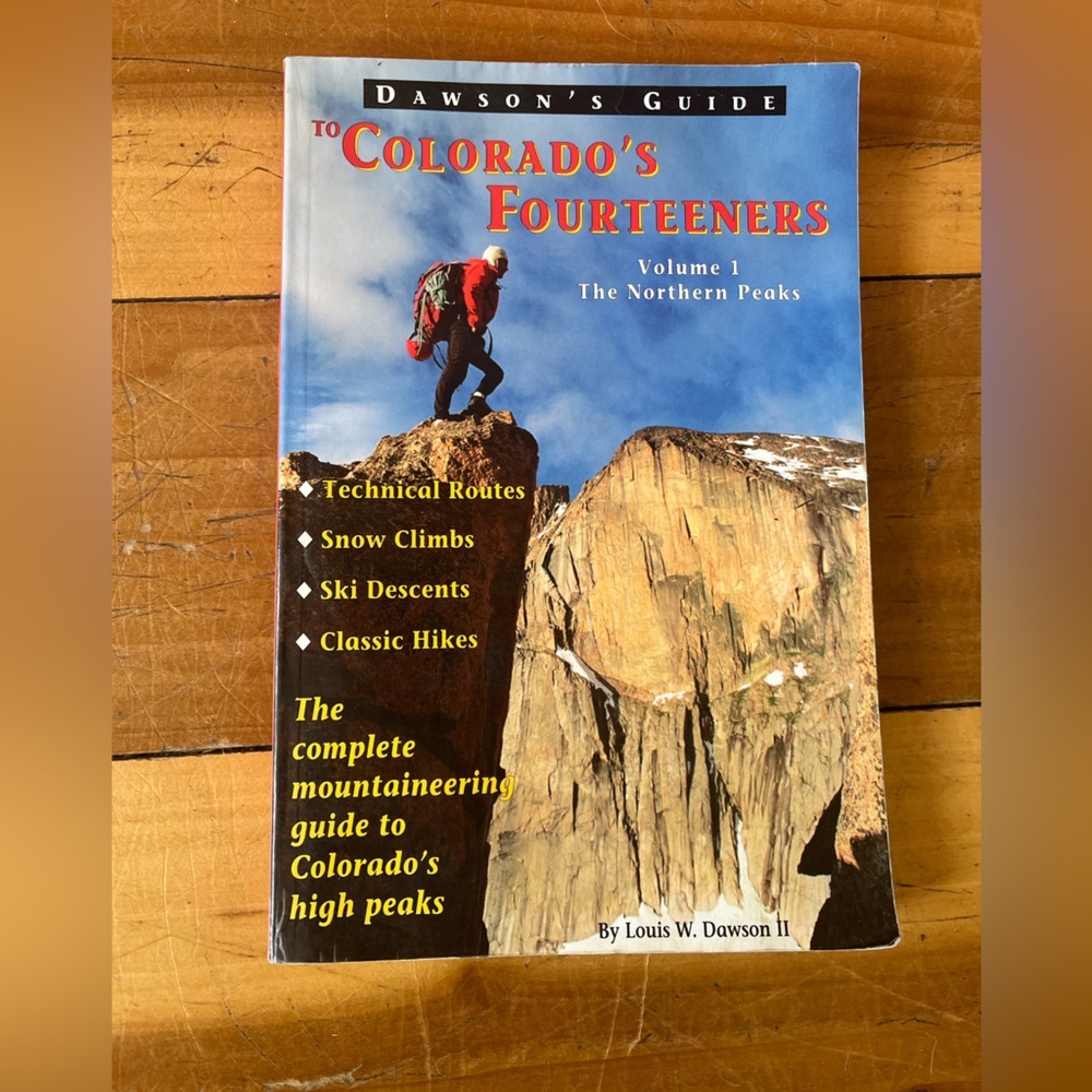 To Colorado’s Fourteeners guide book Dawson’s Vol. 1